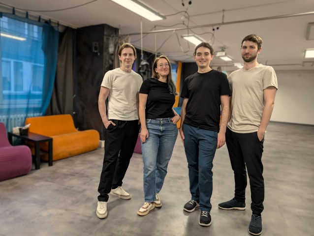 VRalive-Team: David Zais, Irina Shiyanov, Matthias Hittmann & Henry Bechthold (v.l.n.r.), Bildrechte: VRalive